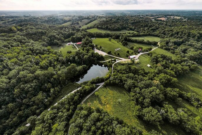 Aerial view of Terrapin Hill Farm and the surrounding country.